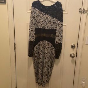 Grey/ black/ gold stones dress lightly worn